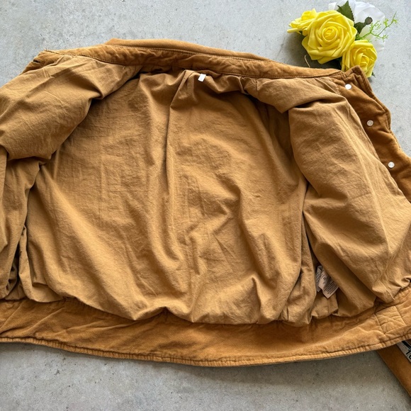 Free People Everlyn Jacket Small suede Brown Button Up Pockets Lined Motorcycle - Picture 8 of 13